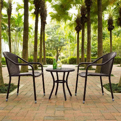 Palm Harbor 3pc Outdoor Wicker Seating Set - Brown - Crosley 1 Palm Harbor 3pc Outdoor Wicker Seating Set - Brown - Crosley