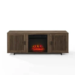 58" Silas Low Profile TV Stand For TVs Up To 65" With Fireplace Walnut - Crosley -Cheap Crosley Store GUEST 8478689f 5e29 4e00 82f1 d5eb1d535fe6