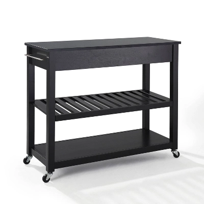 Black Granite Top Kitchen Prep Cart Black - Crosley 6 Black Granite Top Kitchen Prep Cart Black - Crosley - Image 6