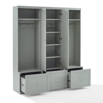 3pc Harper Entryway Set With Pantry Closet And 2 Hall Trees Gray - Crosley 7 3pc Harper Entryway Set With Pantry Closet And 2 Hall Trees Gray - Crosley - Image 7