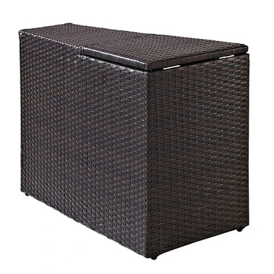 Catalina Outdoor Wicker Arm Table - Brown - Crosley 1 Catalina Outdoor Wicker Arm Table - Brown - Crosley