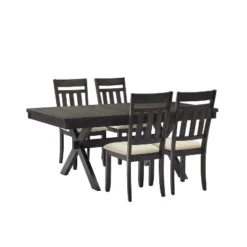 Hayden 5pc Extendable Dining Set With 4 Slat Back Chairs Slate - Crosley -Cheap Crosley Store GUEST 87eeca4b 703b 4013 9ad8 0ba8d25701c7