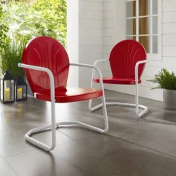 Crosley Metal Patio Arm Chair - Red -Cheap Crosley Store GUEST 88922e2e 3a41 46e8 a860 dd60dbf22432