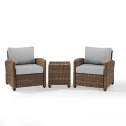 Bradenton 3pc Outdoor Wicker Arm Chairs With Side Table - Crosley -Cheap Crosley Store GUEST 89254399 cafc 4ec9 817e 40eaa45330b8