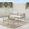 Ashford 2pc Outdoor Metal Conversation Set - Cream - Crosley
