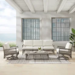 4pc Thatcher Outdoor Steel Seating Set Creme/Driftwood - Crosley 16 4pc Thatcher Outdoor Steel Seating Set Creme/Driftwood - Crosley -Cheap Crosley Store GUEST 8a55695c 3b1b 4a8d b937 8cbe26225556