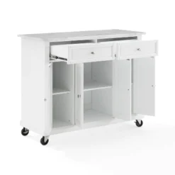 Avery Kitchen Island/Cart Distressed White/White Marble - Crosley -Cheap Crosley Store GUEST 8a56334d ee87 437b b87b de7a3d36aadf