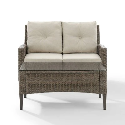 Rockport 2pc Outdoor Wicker Loveseat Seating Set - Crosley 2 Rockport 2pc Outdoor Wicker Loveseat Seating Set - Crosley - Image 2