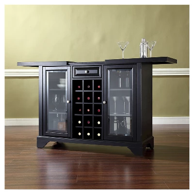 LaFayette Sliding Top Bar Cabinet - Black - Crosley 5 LaFayette Sliding Top Bar Cabinet - Black - Crosley - Image 5
