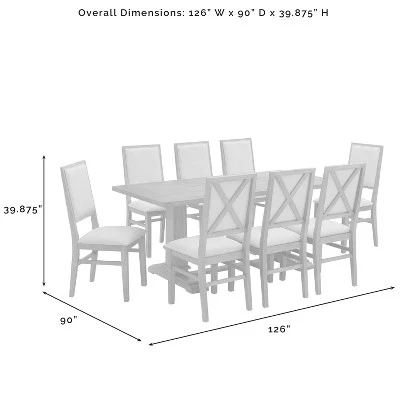 9pc Joanna Dining Set With 8 Upholstered Back Chairs Rustic Brown - Crosley 9 9pc Joanna Dining Set With 8 Upholstered Back Chairs Rustic Brown - Crosley - Image 9