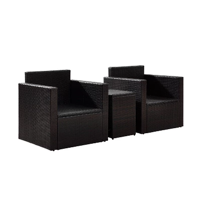 Palm Harbor 3pc All-Weather Wicker Patio Conversation Set Gray - Crosley 4 Palm Harbor 3pc All-Weather Wicker Patio Conversation Set Gray - Crosley - Image 4