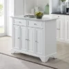 Avery Kitchen Island/Cart Distressed White/White Marble - Crosley