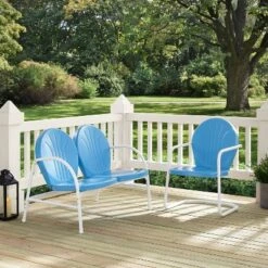 Griffith 2pc Outdoor Seating Set - Blue - Crosley -Cheap Crosley Store GUEST 8e6507f2 b741 48e4 83c1 71f364737c94
