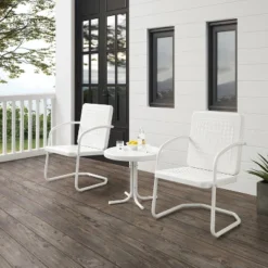 Bates 3pc Outdoor Chair Set - White - Crosley -Cheap Crosley Store GUEST 8f46bdbc c661 4d4d 8168 f4157256205e