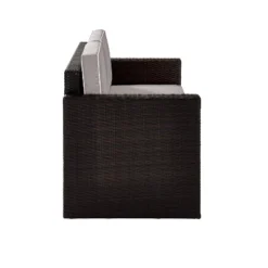 Palm Harbor Outdoor Wicker Loveseat In Brown With Gray Cushions - Crosley -Cheap Crosley Store GUEST 90989002 85e3 44ad 92ca f9be7286d42d