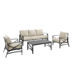 Kaplan 4pc Outdoor Sofa Set - Oatmeal - Crosley -Cheap Crosley Store GUEST 90d85cc6 a2a5 428e b620 eb9ee4926bef