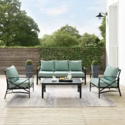 Kaplan 4pc Outdoor Sofa Set - Mist - Crosley -Cheap Crosley Store GUEST 91ddb806 6b7c 4f78 8f57 eeed6aa3db27
