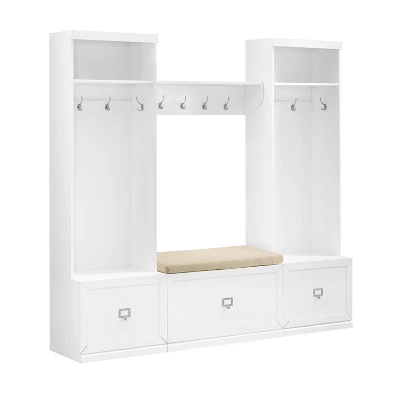 4pc Harper Entryway Set With Bench, Shelf And 2 Hall Trees - Crosley 18 4pc Harper Entryway Set With Bench, Shelf And 2 Hall Trees - Crosley - Image 18