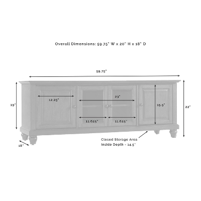 60" Cambridge Low Profile TV Stand For TVs Up To 65" Black - Crosley 8 60" Cambridge Low Profile TV Stand For TVs Up To 65" Black - Crosley - Image 8