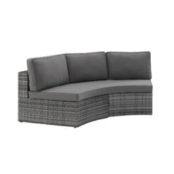 Catalina Wicker Round Sectional Sofa - Gray - Crosley -Cheap Crosley Store GUEST 937822e9 56be 4b88 a7a1 2b78fe85ebc3