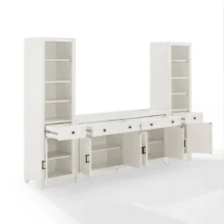 3pc Tara Sideboard And Bookcase Set Distressed White - Crosley -Cheap Crosley Store GUEST 9516b6d6 8bdd 4227 8517 d4ae91ccf9e0