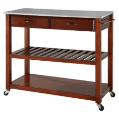 Stainless Steel Top Kitchen Cart/Island With Optional Stool Storage - Crosley -Cheap Crosley Store GUEST 97a2c1bf 12a4 4872 80bd 0adb99ea3c49