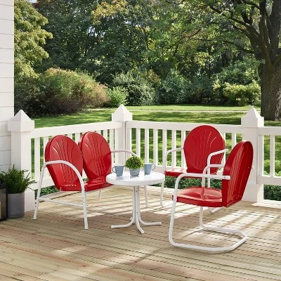 Griffith 4pc Outdoor Conversation Set - Bright Red - Crosley 3 Griffith 4pc Outdoor Conversation Set - Bright Red - Crosley - Image 3