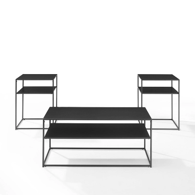 3pc Braxton Coffee And Accent Table Set Matte Black - Crosley 2 3pc Braxton Coffee And Accent Table Set Matte Black - Crosley - Image 2
