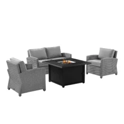 Bradenton 4pc Wicker Seating Set With Fire Table - Crosley -Cheap Crosley Store GUEST 99808cea eeaf 48b9 94b4 0f9fb9704b20