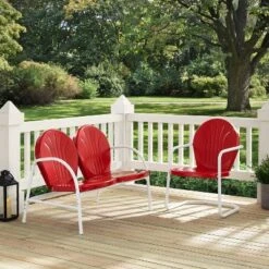 Griffith 2pc Outdoor Seating Set - Bright Red - Crosley -Cheap Crosley Store GUEST 9a064065 1827 4345 85c0 96f819980353