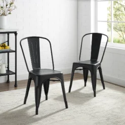 Set Of 2 17" Amelia Metal Chair Matte Black - Crosley 12 Set Of 2 17" Amelia Metal Chair Matte Black - Crosley -Cheap Crosley Store GUEST 9a2d5845 4d07 4c85 a286 7414b666178d