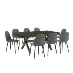 9pc Hayden Extendable Dining Set With Weston Chairs Distressed Gray/Slate - Crosley -Cheap Crosley Store GUEST 9b888b76 47b2 41a4 8eed a6f10ee065f3