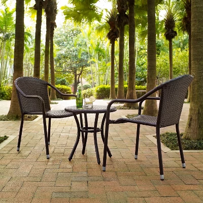 Palm Harbor 3pc Outdoor Wicker Seating Set - Brown - Crosley 2 Palm Harbor 3pc Outdoor Wicker Seating Set - Brown - Crosley - Image 2