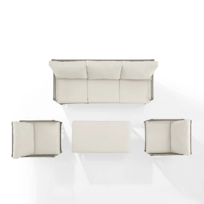 4pc Thatcher Outdoor Steel Conversation Set Creme/Driftwood - Crosley 11 4pc Thatcher Outdoor Steel Conversation Set Creme/Driftwood - Crosley - Image 11