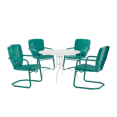 Ridgeland 5pc Outdoor Dining Set - Turquoise - Crosley 5 Ridgeland 5pc Outdoor Dining Set - Turquoise - Crosley - Image 5