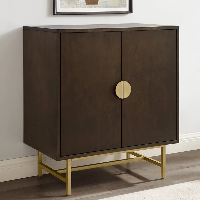 Blair Bar Cabinet Dark Brown/Gold - Crosley 1 Blair Bar Cabinet Dark Brown/Gold - Crosley