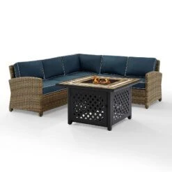 Bradenton 4pc Outdoor Wicker Sectional Set With Fire Table - Crosley -Cheap Crosley Store GUEST 9d80a0e6 7c42 46ed a7c3 045a8ac73d90