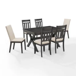 7pc Hayden Extendable Dining Set With 4 Slat Back Chairs And 2 Upholstered Chairs Slate - Crosley 24 7pc Hayden Extendable Dining Set With 4 Slat Back Chairs And 2 Upholstered Chairs Slate - Crosley -Cheap Crosley Store GUEST 9e6a1623 66a4 4c47 aa00 3297b254a35a