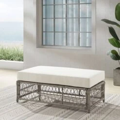 Thatcher Outdoor Rectangular Coffee Table Creme/Driftwood - Crosley
