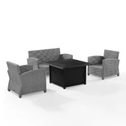 Bradenton 4pc Wicker Seating Set With Fire Table - Crosley -Cheap Crosley Store GUEST 9fe3eb53 e166 4b54 9459 00beb7106466