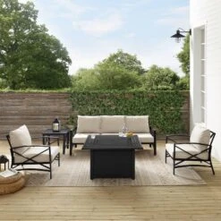 Kaplan 5pc Outdoor Sofa Set With Fire Table - Oatmeal - Crosley -Cheap Crosley Store GUEST a037f9ee 6326 47da a46e da73ce9f525f