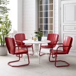 Ridgeland 5pc Outdoor Dining Set - Red - Crosley -Cheap Crosley Store GUEST a05e0425 9c3a 4dcf a1ab 11cf276606e3