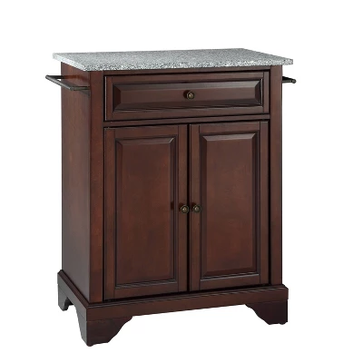 Lafayette Gray Granite Top Portable Kitchen Island/Cart Mahogany - Crosley 3 Lafayette Gray Granite Top Portable Kitchen Island/Cart Mahogany - Crosley - Image 3