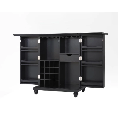 Cambridge Expandable Bar Cabinet Black - Crosley 6 Cambridge Expandable Bar Cabinet Black - Crosley - Image 6
