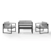 Hamilton Outdoor Metal 4 Piece Conversation Set - Matte Black - Crosley