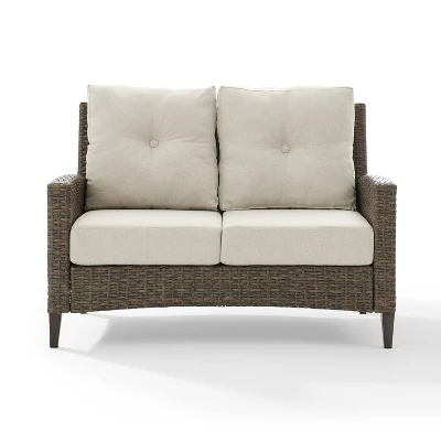 Rockport Outdoor Wicker High Back Loveseat - Crosley 2 Rockport Outdoor Wicker High Back Loveseat - Crosley - Image 2