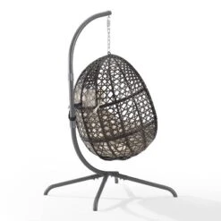 Calliope Indoor/Outdoor Wicker Hanging Egg Chair - Sand/Dark Brown - Crosley -Cheap Crosley Store GUEST a20f5666 db10 4129 9d3d 3662f066612b
