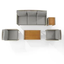 Capella 5pc Outdoor Wicker Sofa Set - Gray - Crosley -Cheap Crosley Store GUEST a2e79f04 714b 422d 985e 2415442620f6