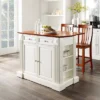Coventry Drop Leaf Top Kitchen Island With 2 School House Stools White - Crosley