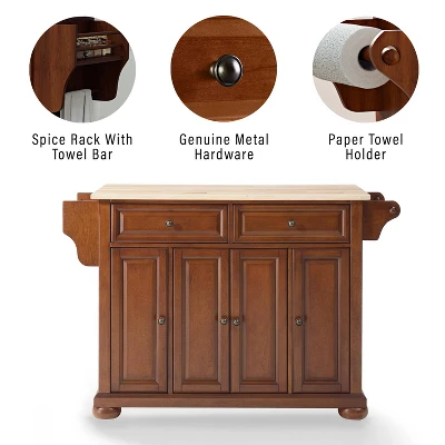 Alexandria Wood Top Full Size Kitchen Island/Cart - Crosley 4 Alexandria Wood Top Full Size Kitchen Island/Cart - Crosley - Image 4
